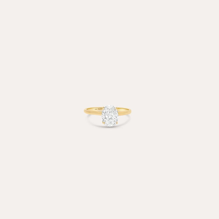 Oval Stein Ring | 585 Goldring