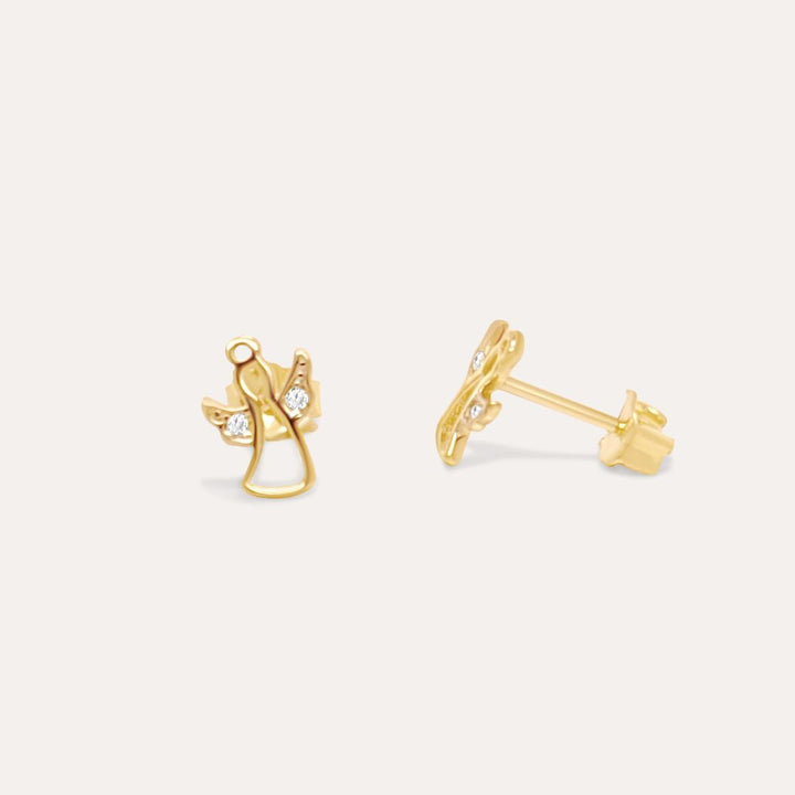 Schutzengel Glanz | 585 Gold Ohrstecker