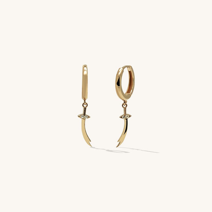 Schwert I 585 Gold Ohrringe
