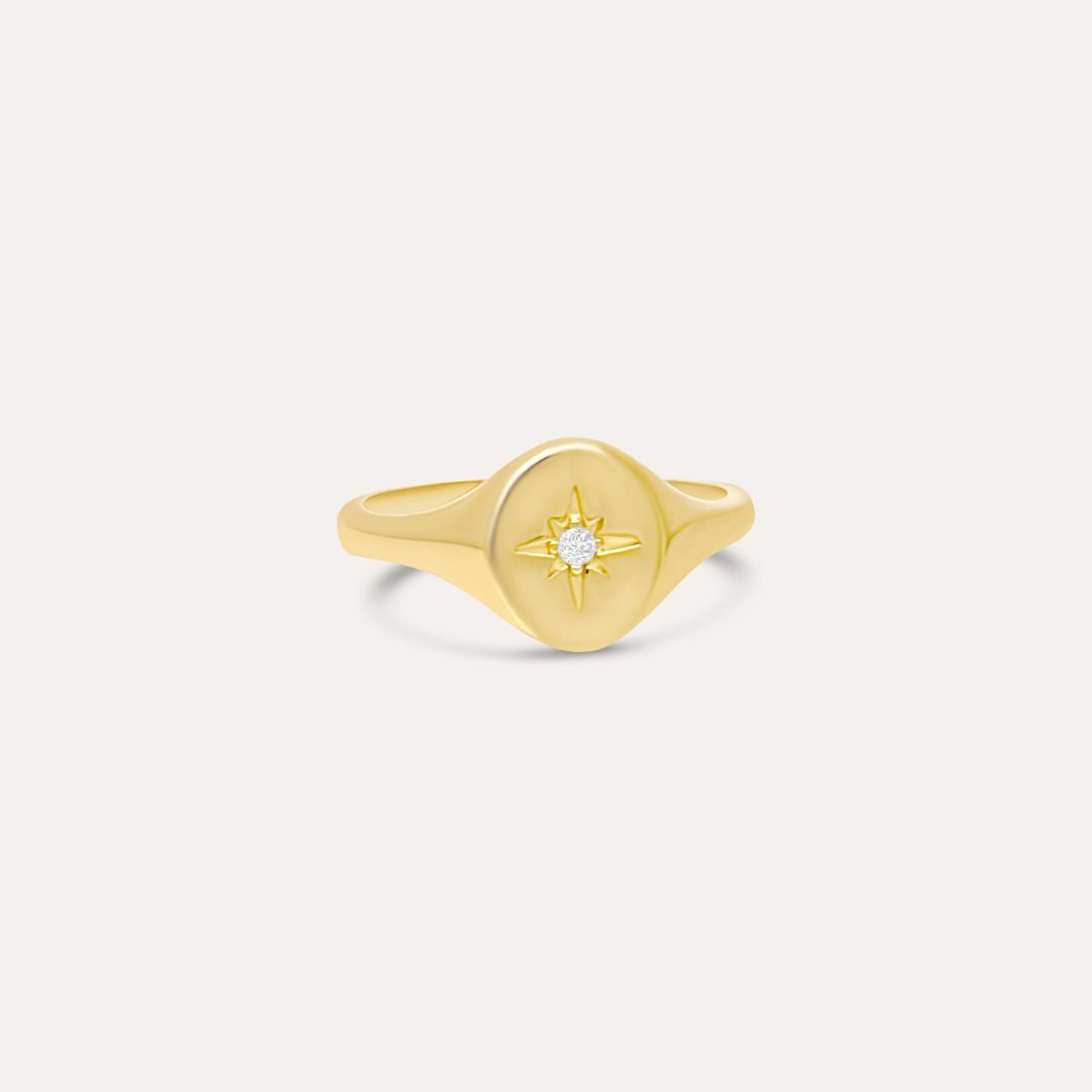 Siegelring Polarstern | 585 Gold Ring