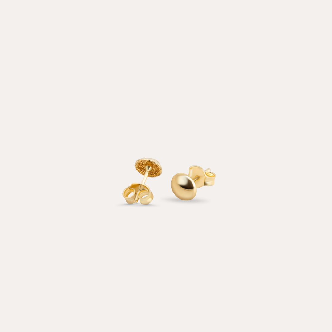 Smart Rund Ohrstecker I 585 Gold
