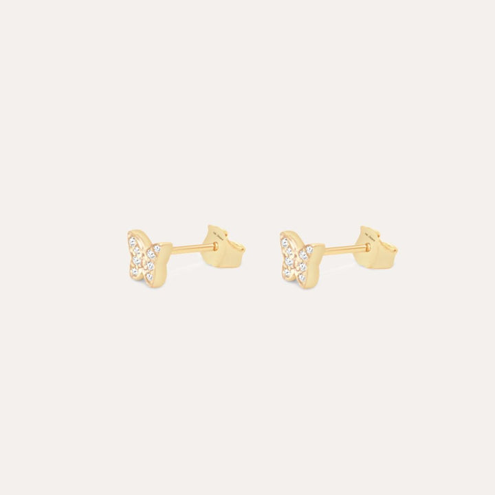 Sparkling Butterfly | 585 Gold Ohrstecker