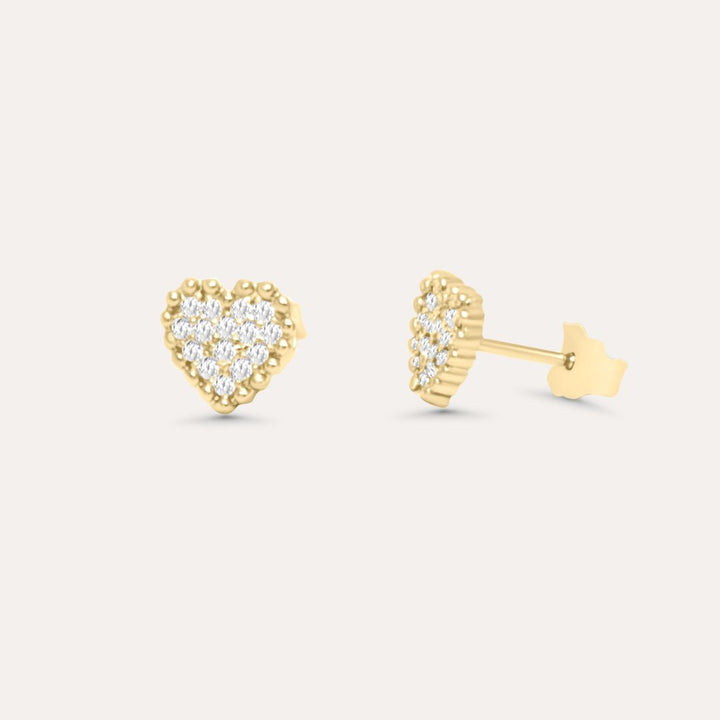 Sparkling Heart | 585 Gold Ohrstecker