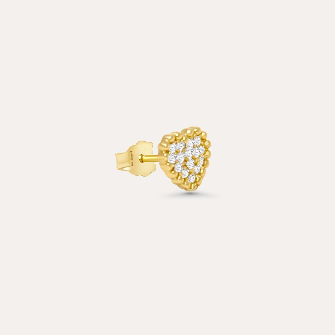 Sparkling Heart | 585 Gold Ohrstecker
