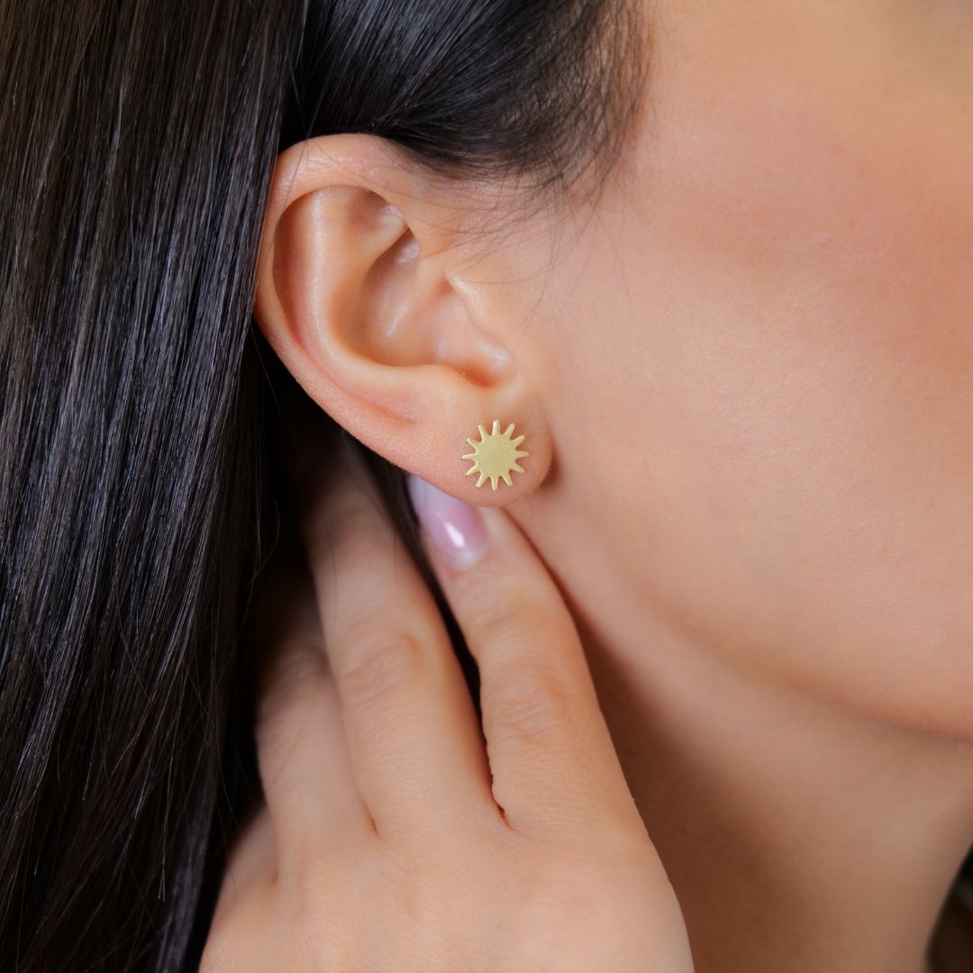 Sun and Moon Ohrstecker I 585 Gold