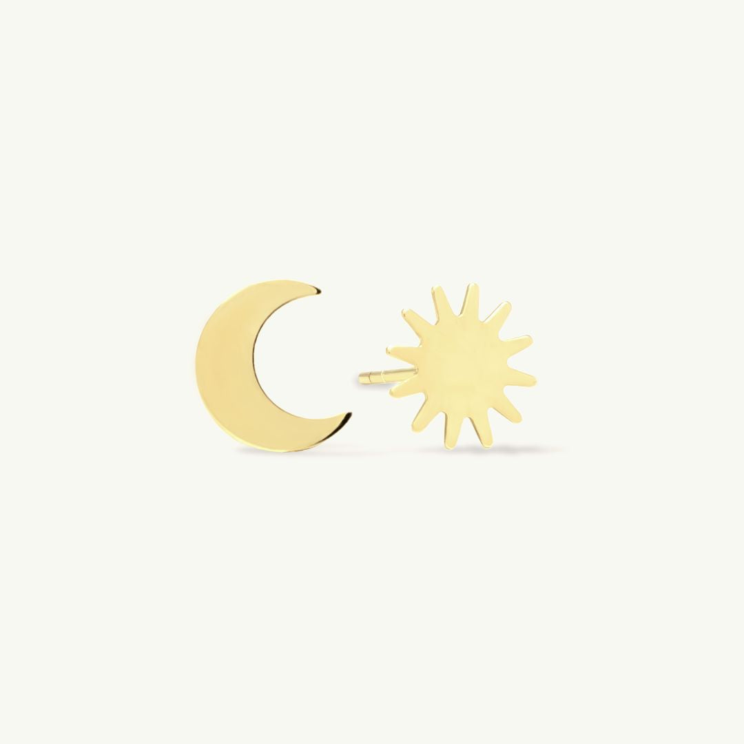 Sun and Moon Ohrstecker I 585 Gold
