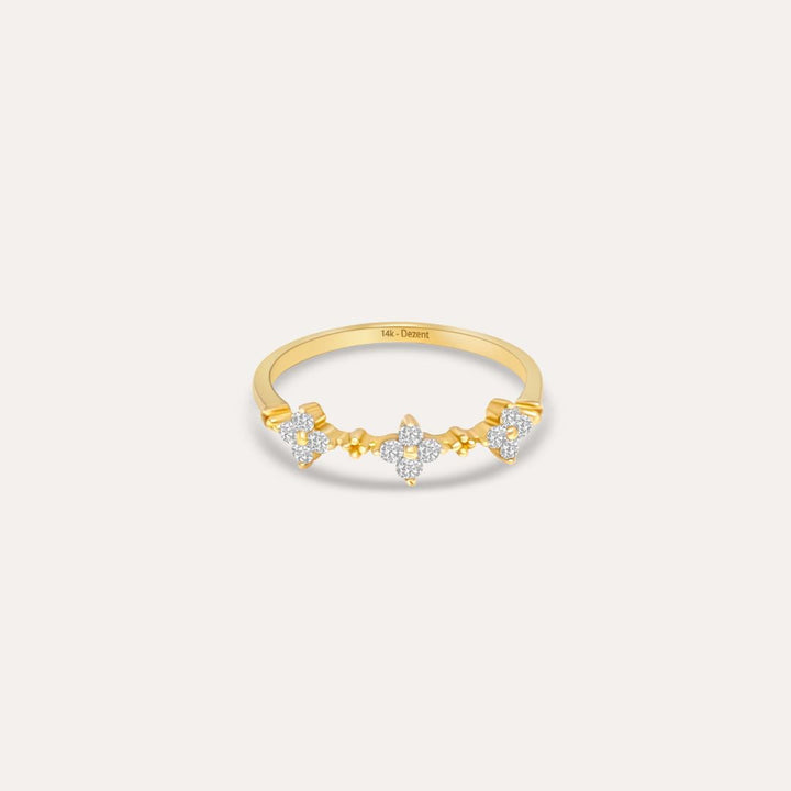 Triple Star Ring I 585 Gold