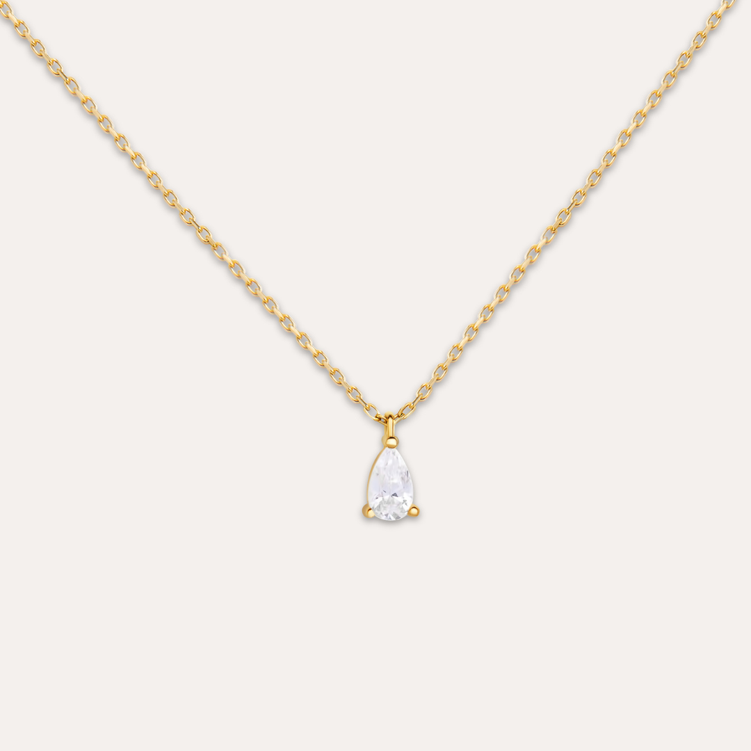 Tropfenstein Kette I 585 Gold