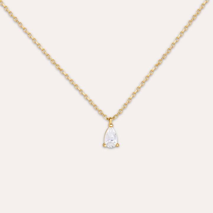 Tropfenstein Kette I 585 Gold