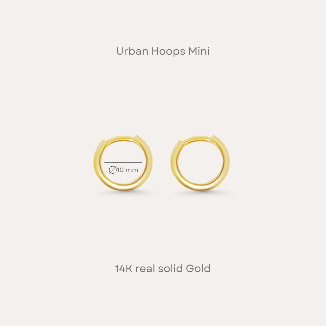 Urban Hoops Mini | 585 Gold Ohrringe