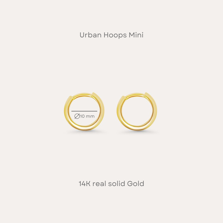 Urban Hoops Mini | 585 Gold Ohrringe