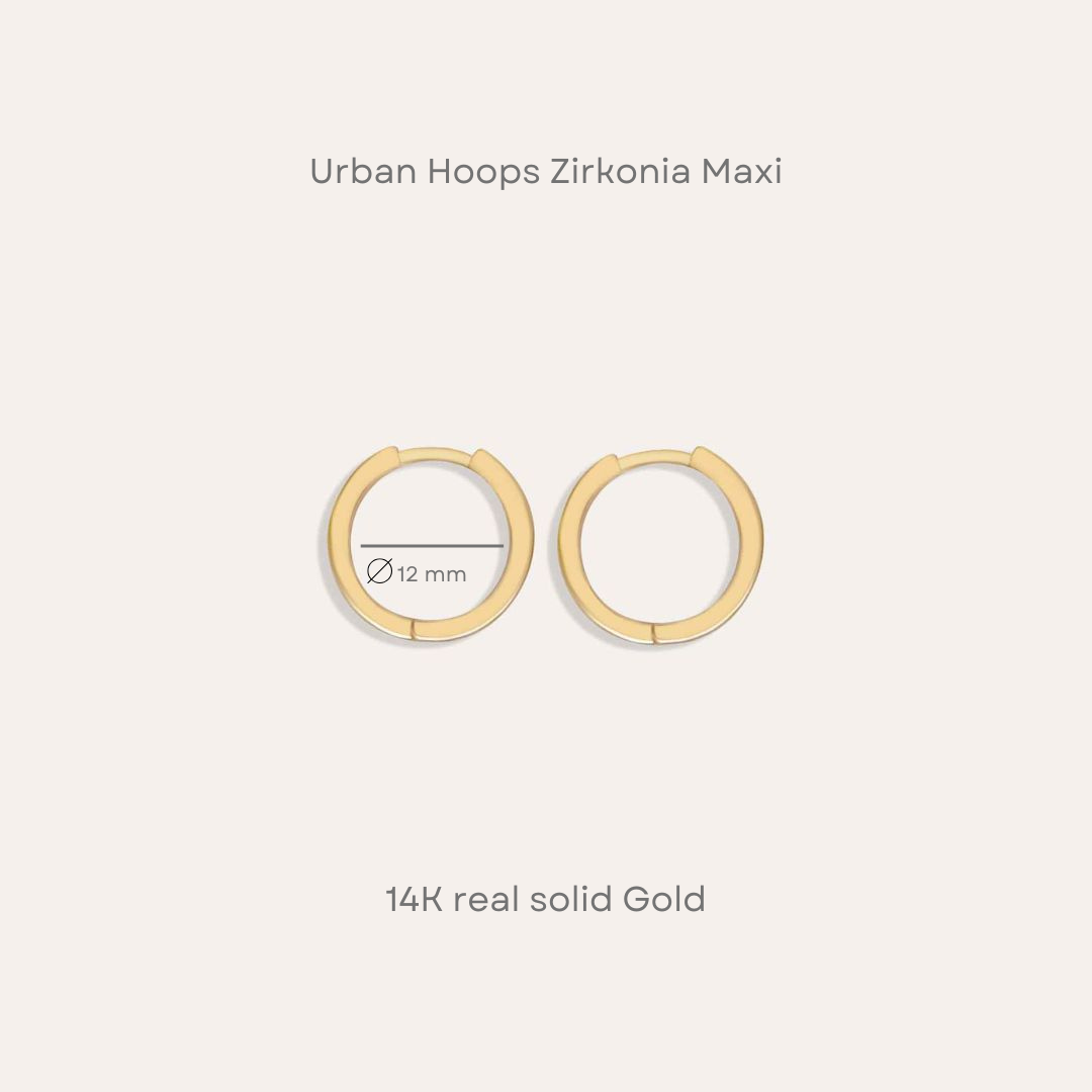 Urban Hoops Zirkonia Maxi | 585 Gold Ohrringe