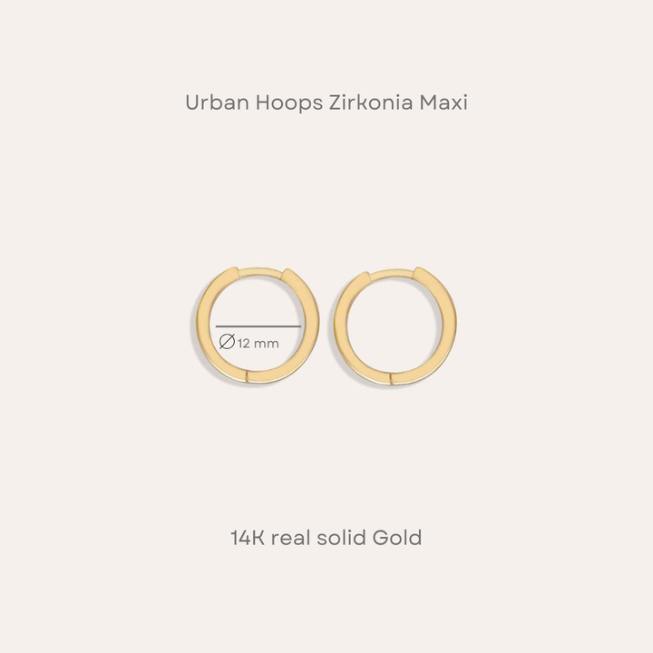 Urban Hoops Zirkonia Maxi | 585 Gold Ohrringe