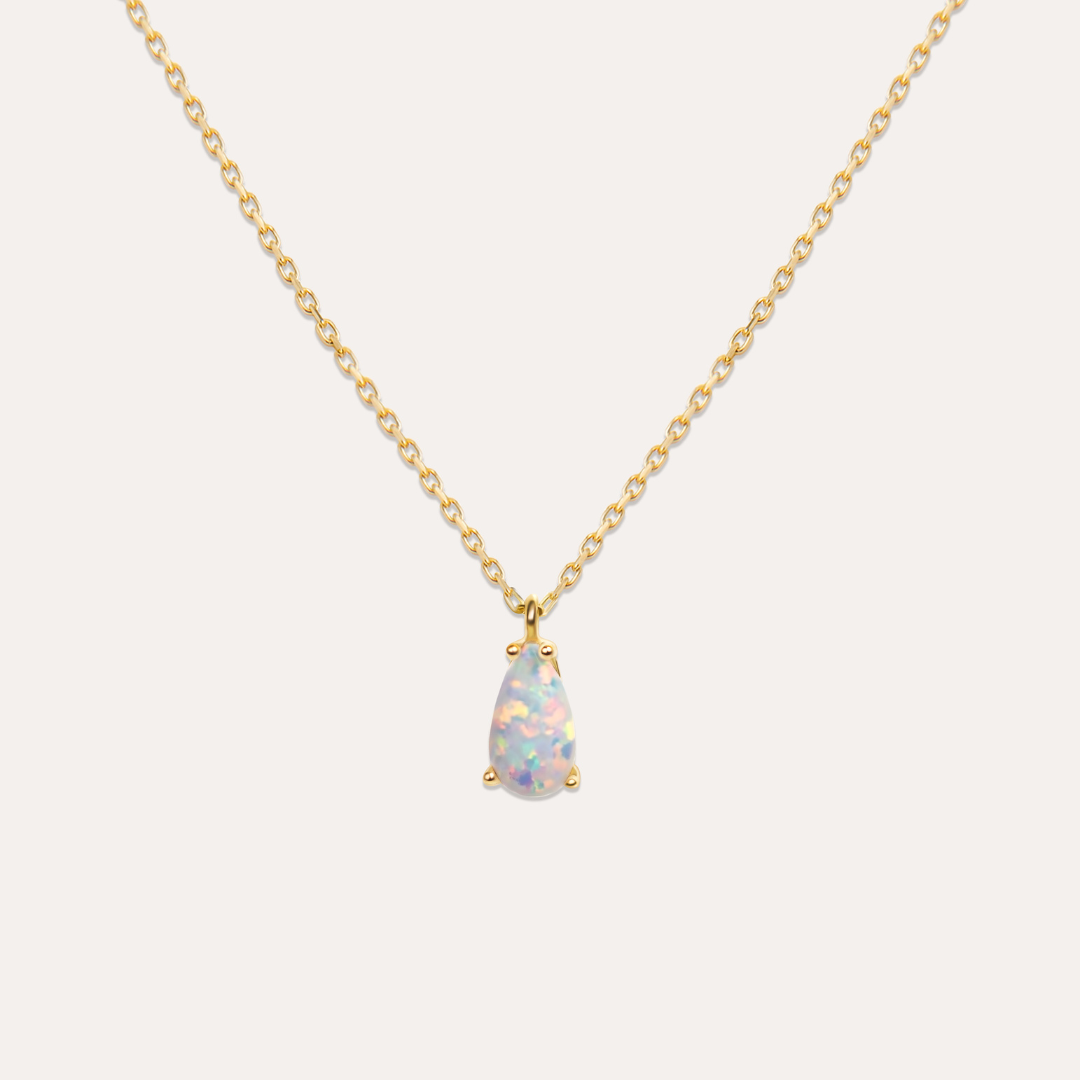 Weißer Opal Kette I 585 Gold