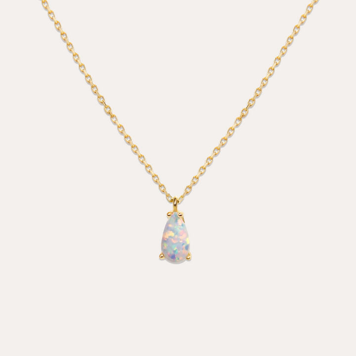 Weißer Opal Kette I 585 Gold