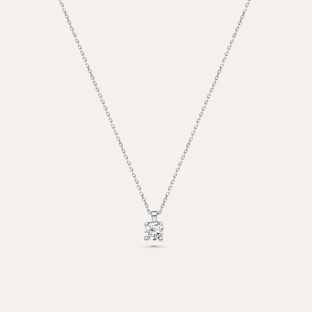 Weißgold Solitär Zirkoniakette I 585 Gold