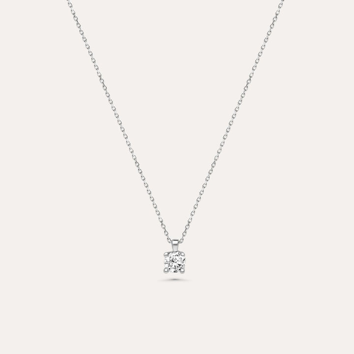 Weißgold Solitär Zirkoniakette I 585 Gold