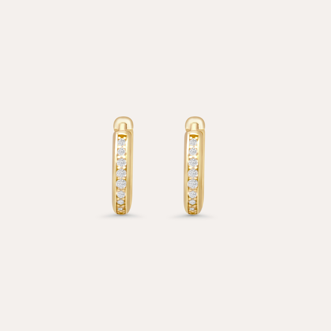 Zirkonia Hoops Midi | 585 Gold Ohrringe