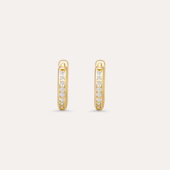Zirkonia Hoops Midi | 585 Gold Ohrringe
