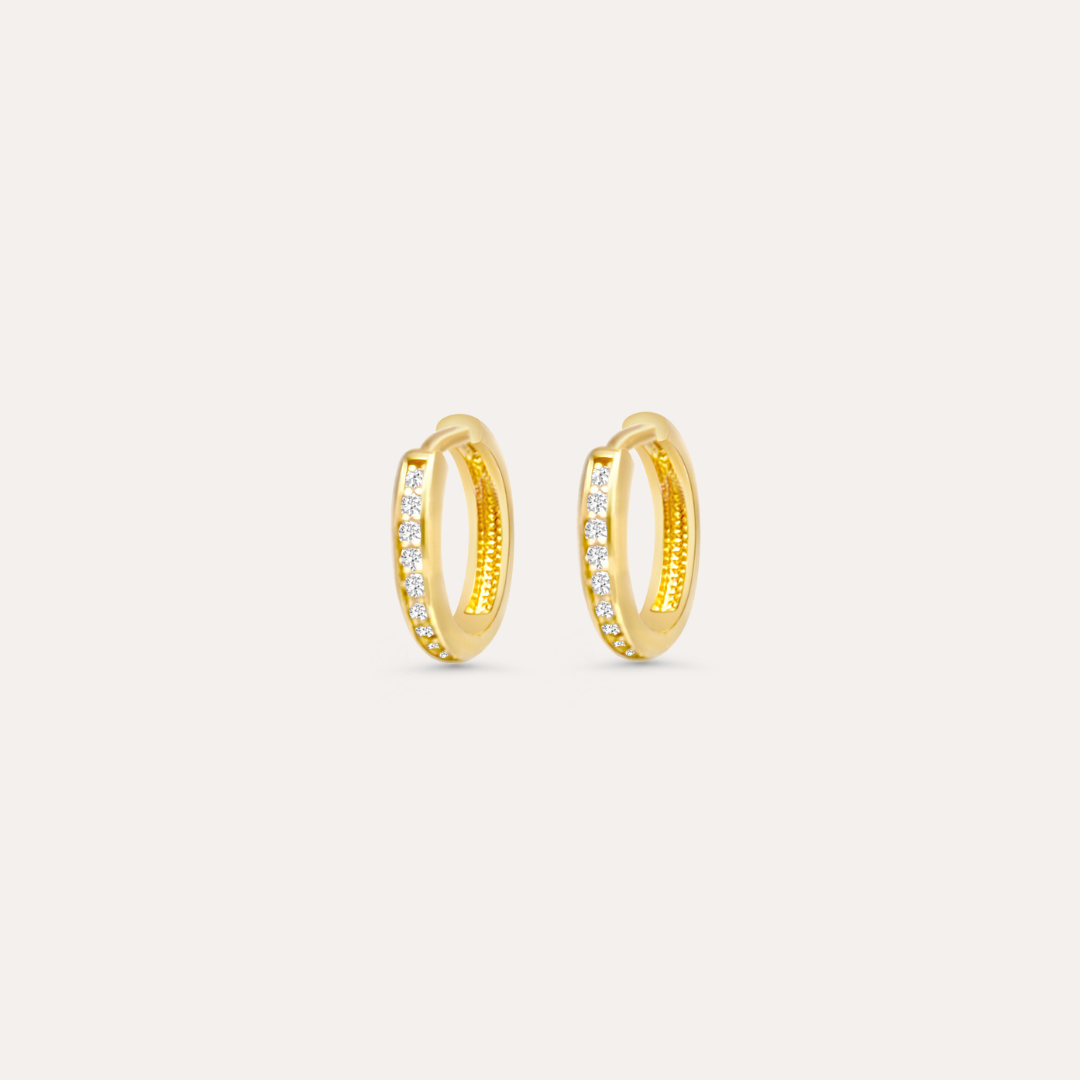 Zirkonia Hoops Midi | 585 Gold Ohrringe