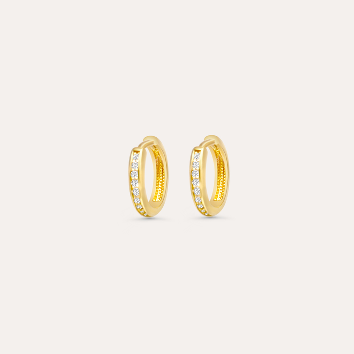 Zirkonia Hoops Midi | 585 Gold Ohrringe