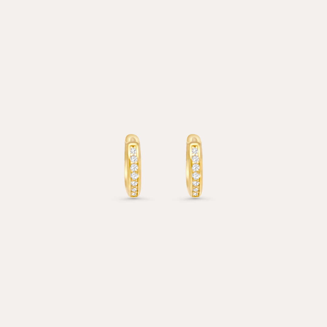 Zirkonia Hoops Mini | 585 Gold Ohrringe