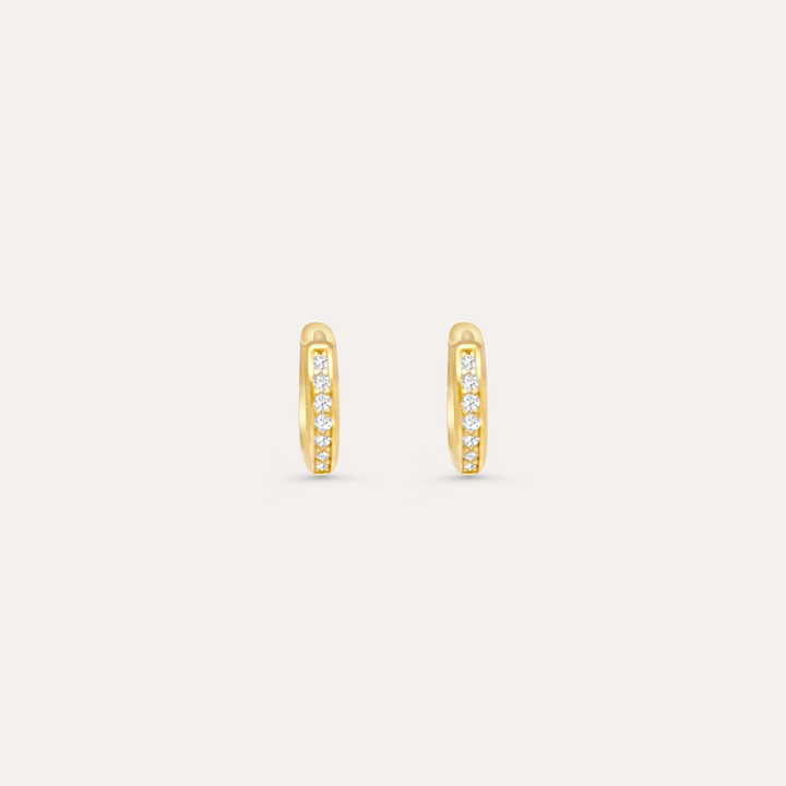 Zirkonia Hoops Mini | 585 Gold Ohrringe