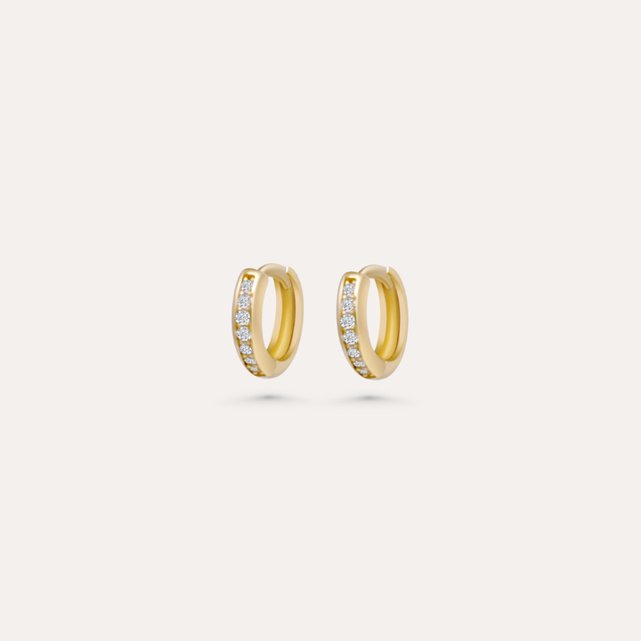 Zirkonia Hoops Mini | 585 Gold Ohrringe